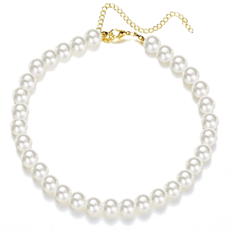 Fashion Round Artificial Pearl Women's Necklace 1 Piece
