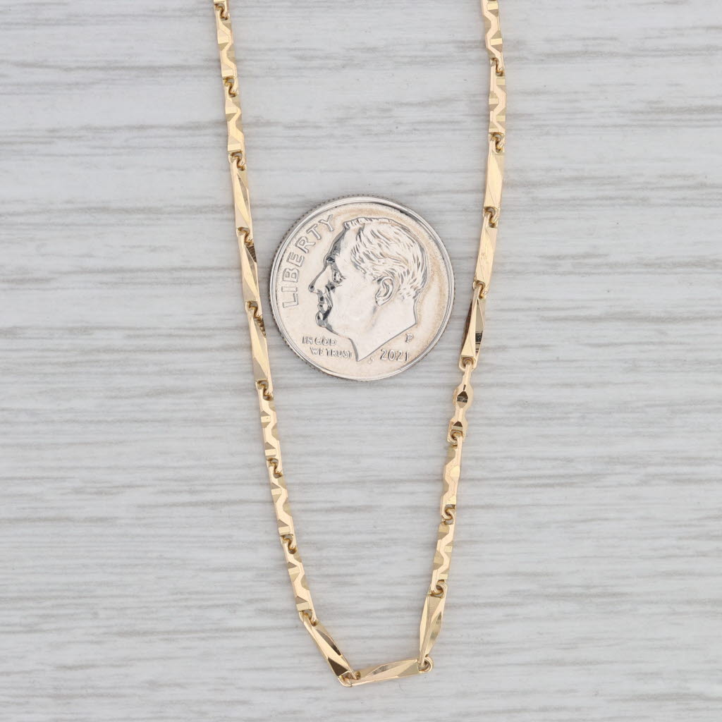 Beveled Link Chain Necklace 18k Yellow Gold 19.5 1.5mm
