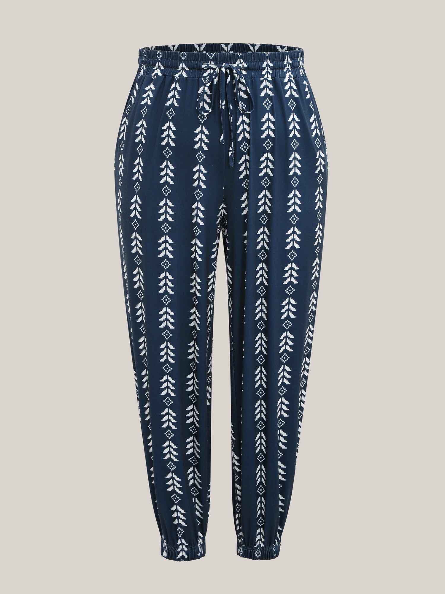 Boho Geometric Print Stretchy Waist Pants