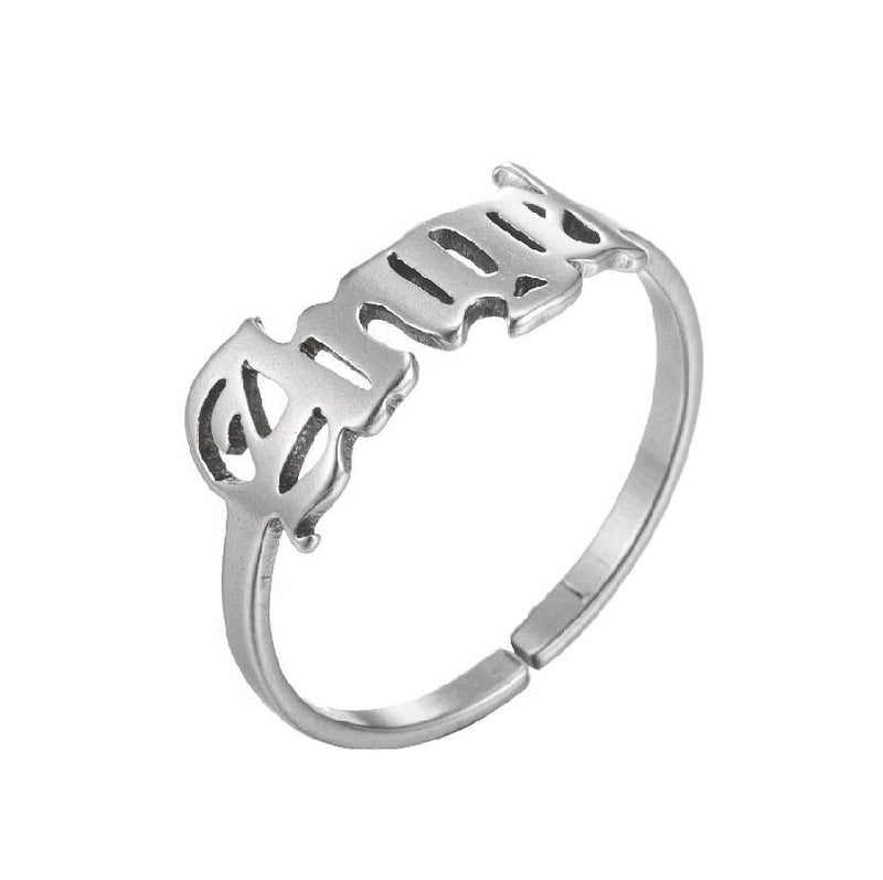 Fashion Letter 201 Stainless Steel 18K Gold Plated Hollow Out Rings