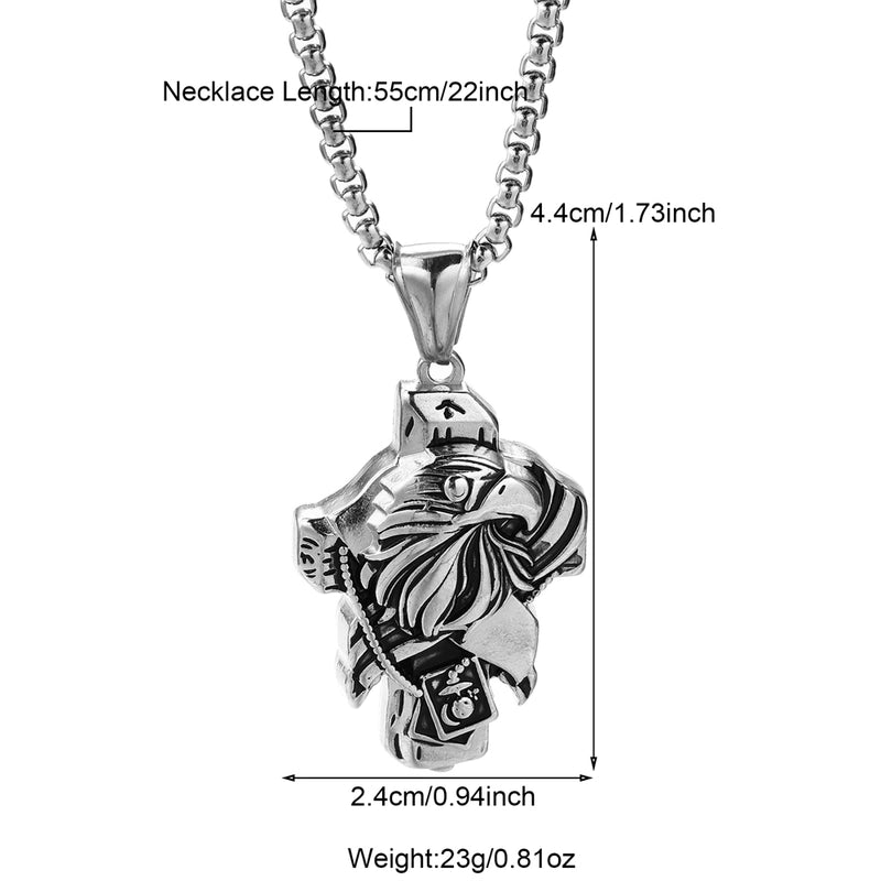 Modern Style Classic Style Portrait Cross Solid Color 304 Stainless Steel 18K Gold Plated Round Pendant Necklace