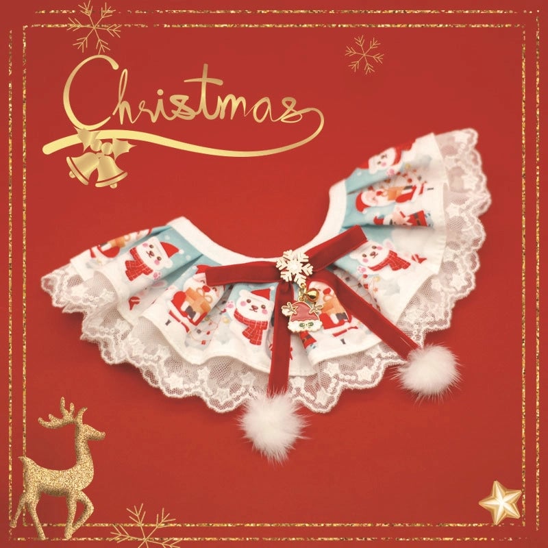 Cute Christmas Bow Knot Snowman Pet Accessories