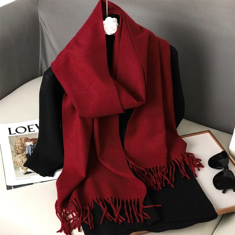 Women's Elegant Solid Color Imitation Cashmere Scarf