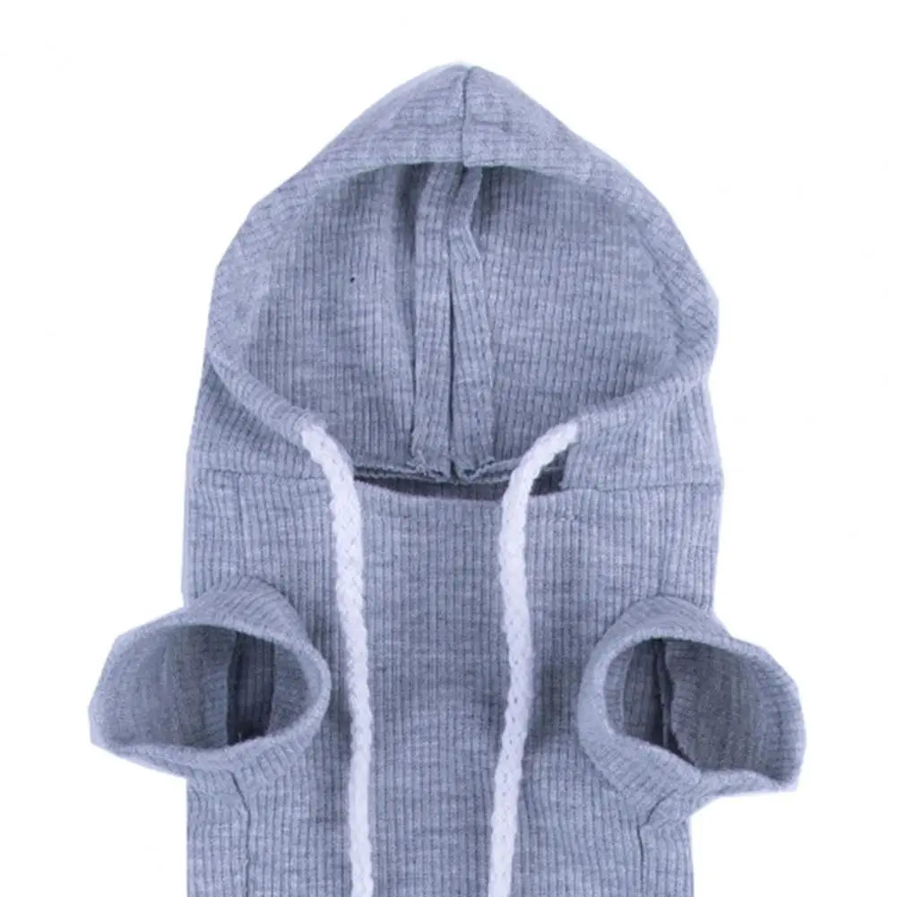 Cute Ferret Hoodie Solid Color Drawstring Hooded Sweatshirt Thick Fluffy Pet Hoodie Foreleg Elastic Hamster Guinea Clothes