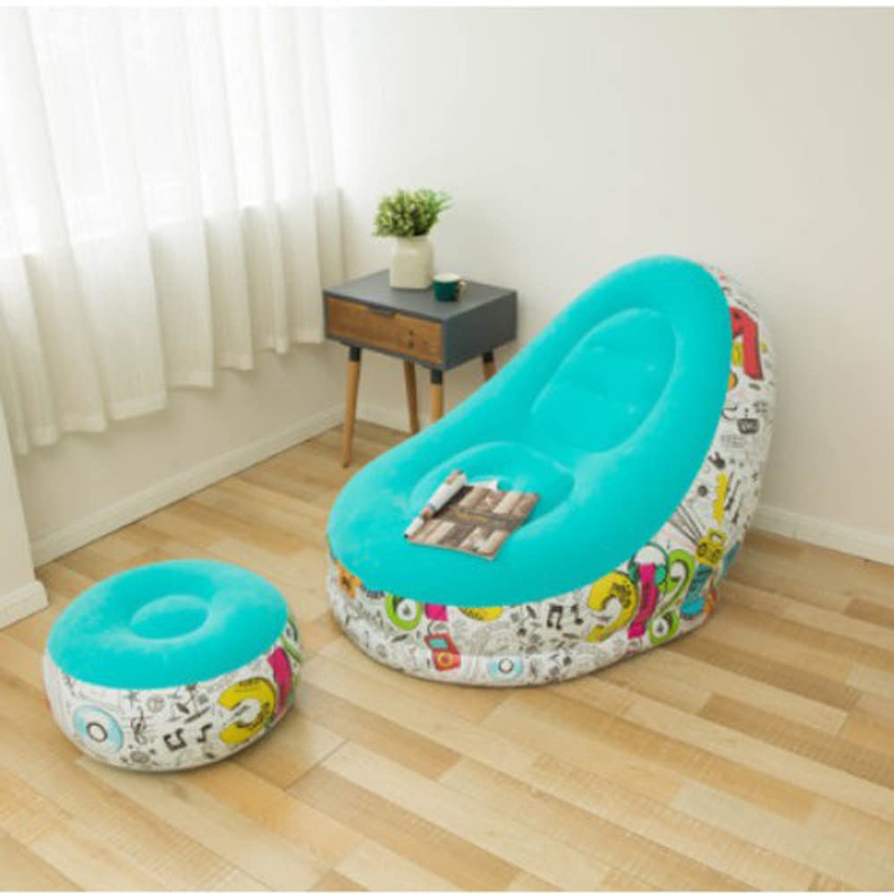 Inflatable Air Chair with Footstool Furniture. Air Chair With Foot Rest