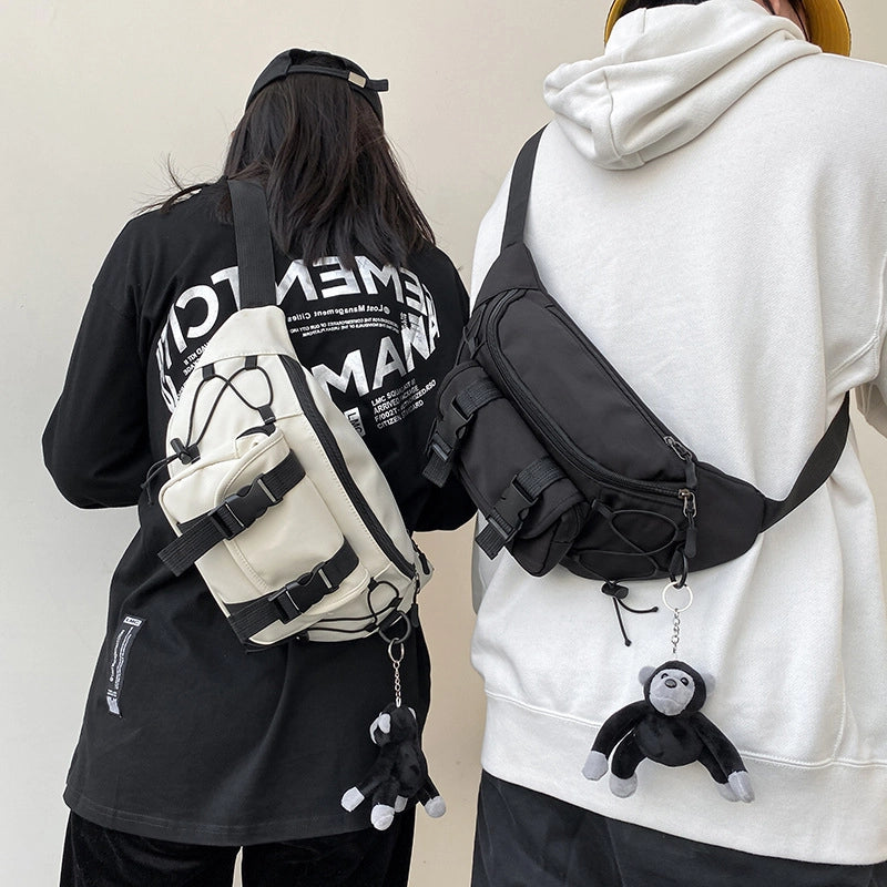Small Solid Color Streetwear Square Zipper Crossbody Bag