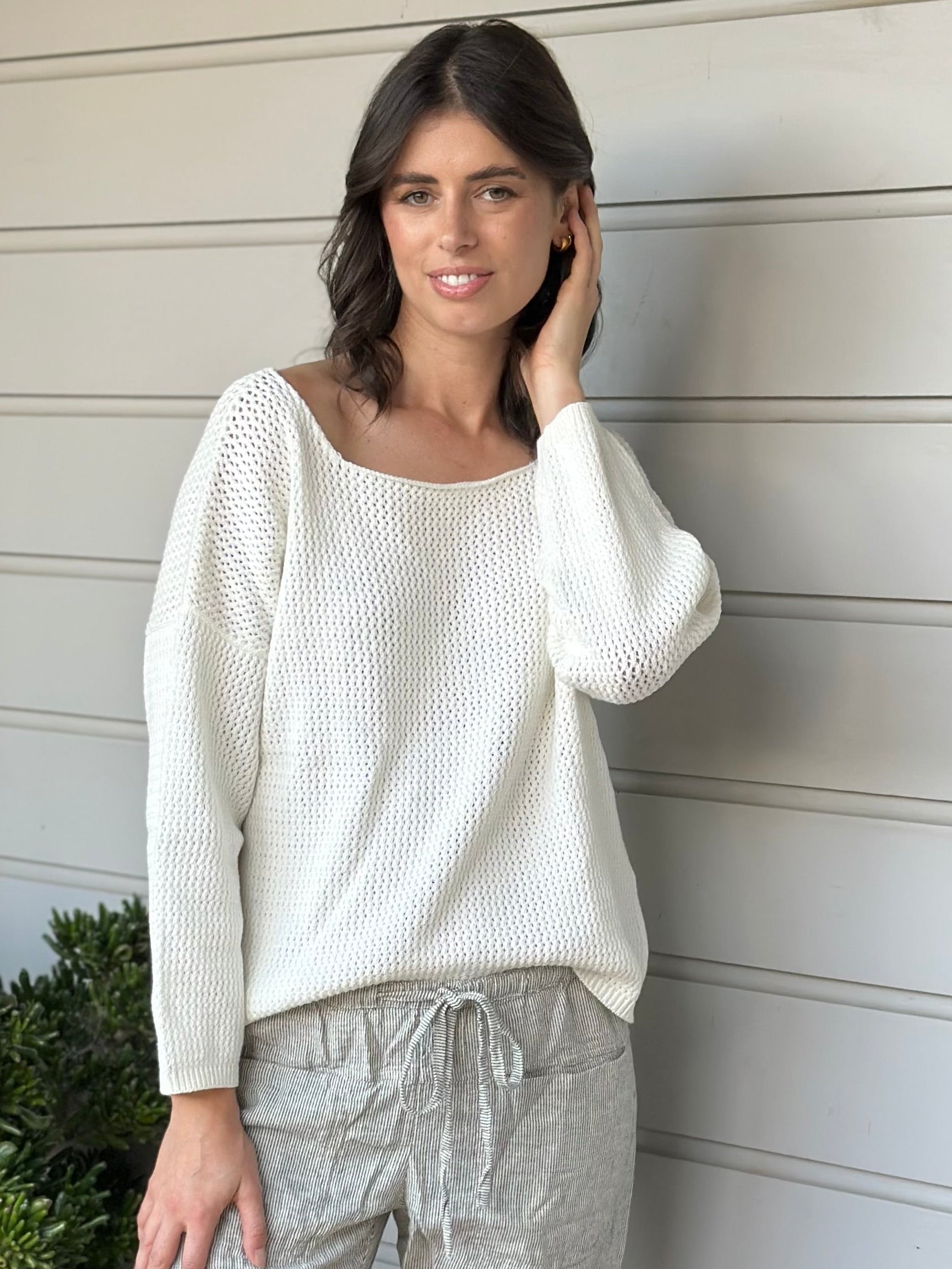 aria jersey- ivory cotton pointel