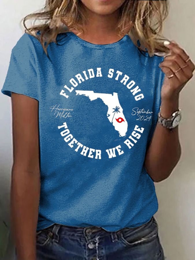 Women's Hurricane Milton Florida Strong Print T-Shirt