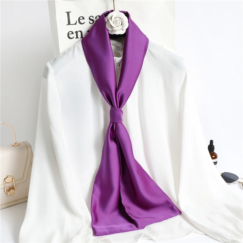Women's Minimalist Classic Style Solid Color Polyester Silk Scarf