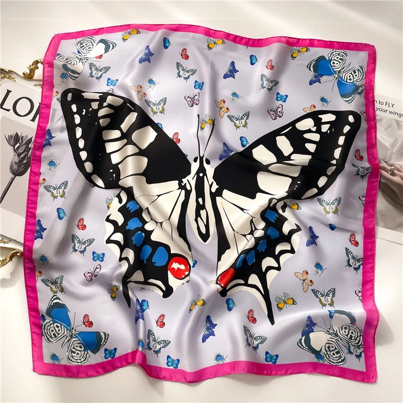 Women's Elegant Minimalist Color Block Polyester Printing Silk Scarf