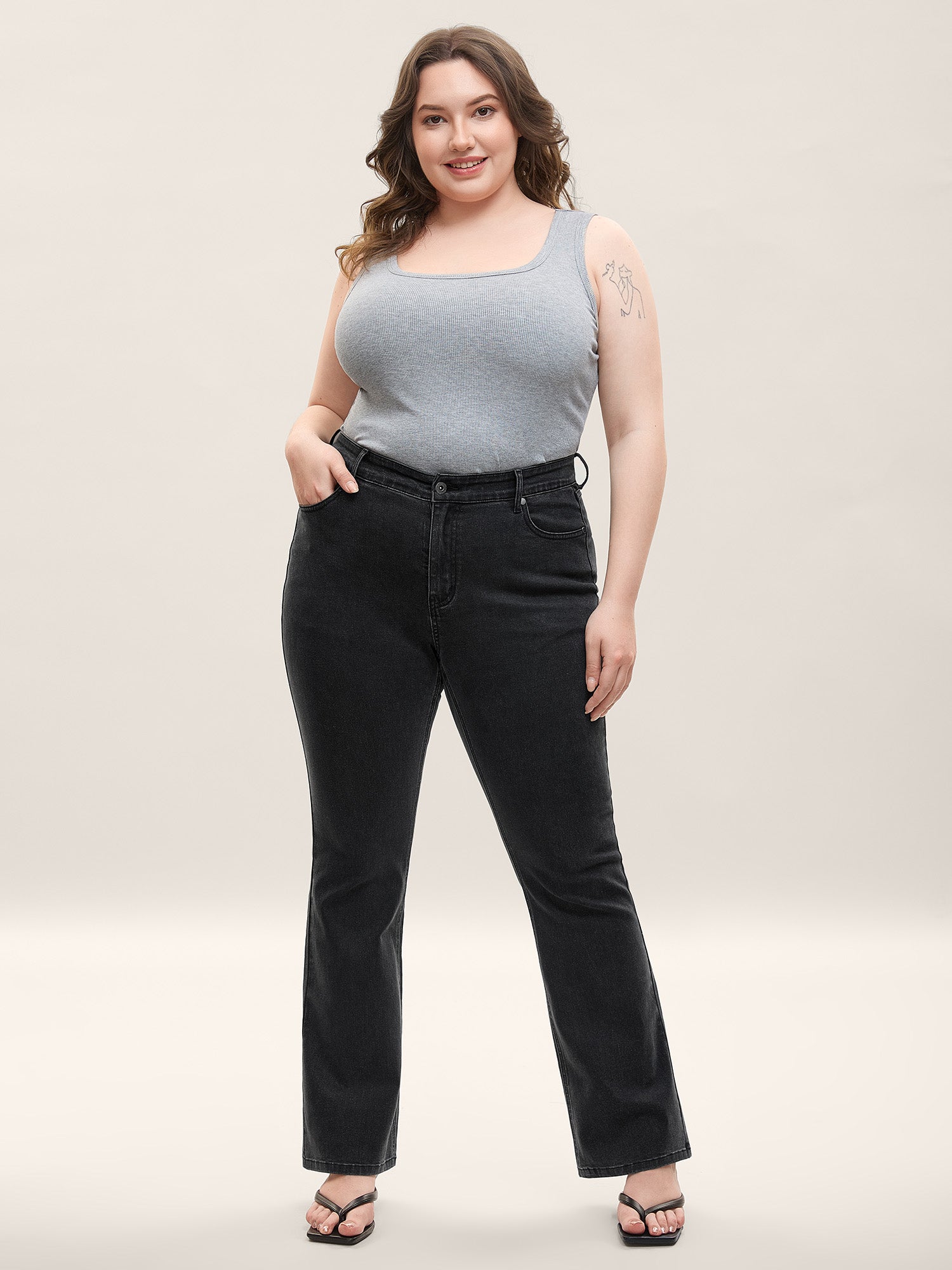 Stretchy Classic Bootcut Mid-Rise Jeans