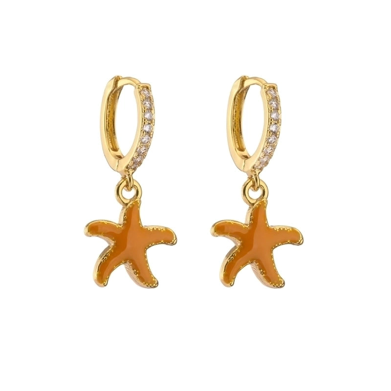 Cute Heart Plating Copper Zircon Copper Earrings