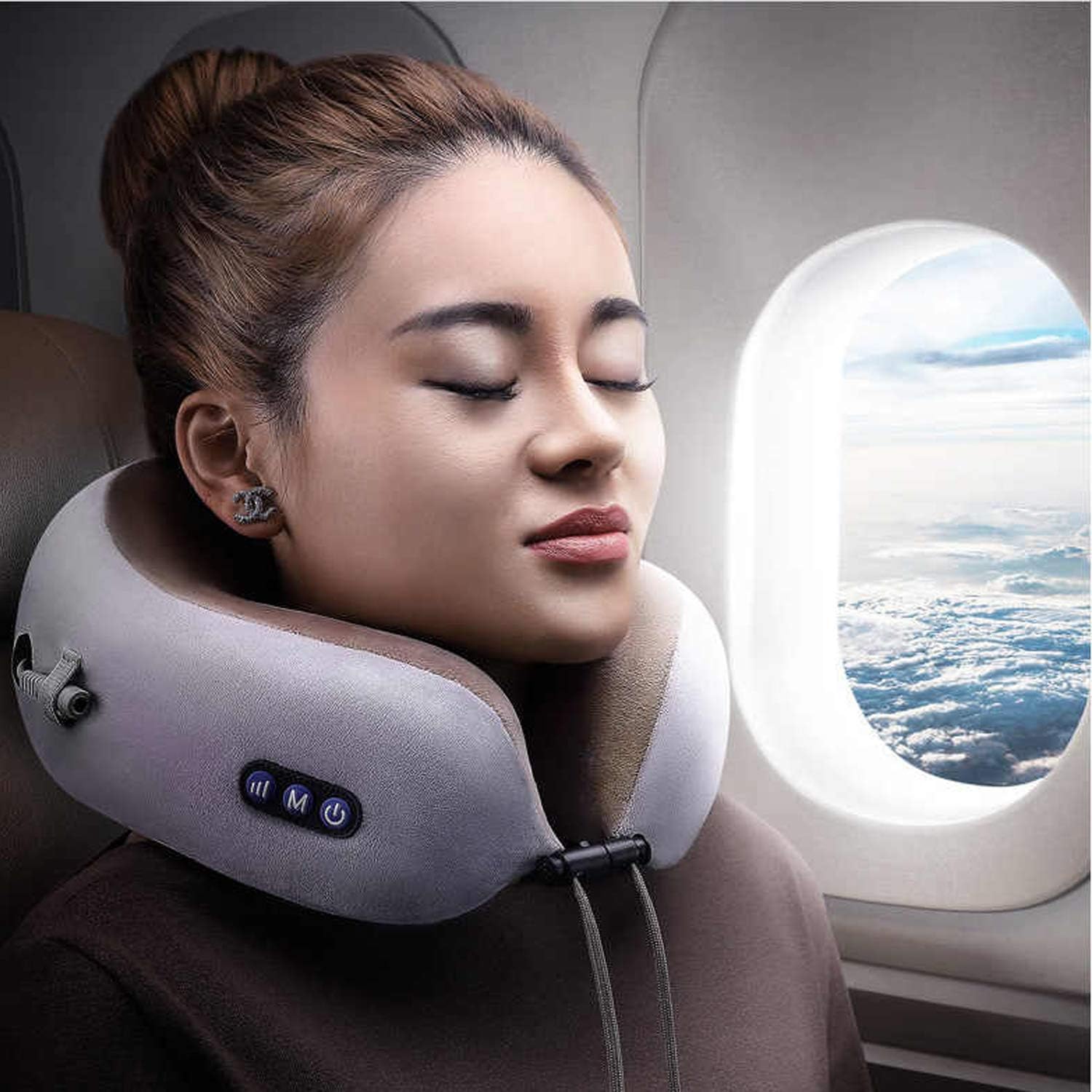 Portable Electric Neck Massager Soft Comfortable Breathable U-Shaped Foam Massage Neck Pillow