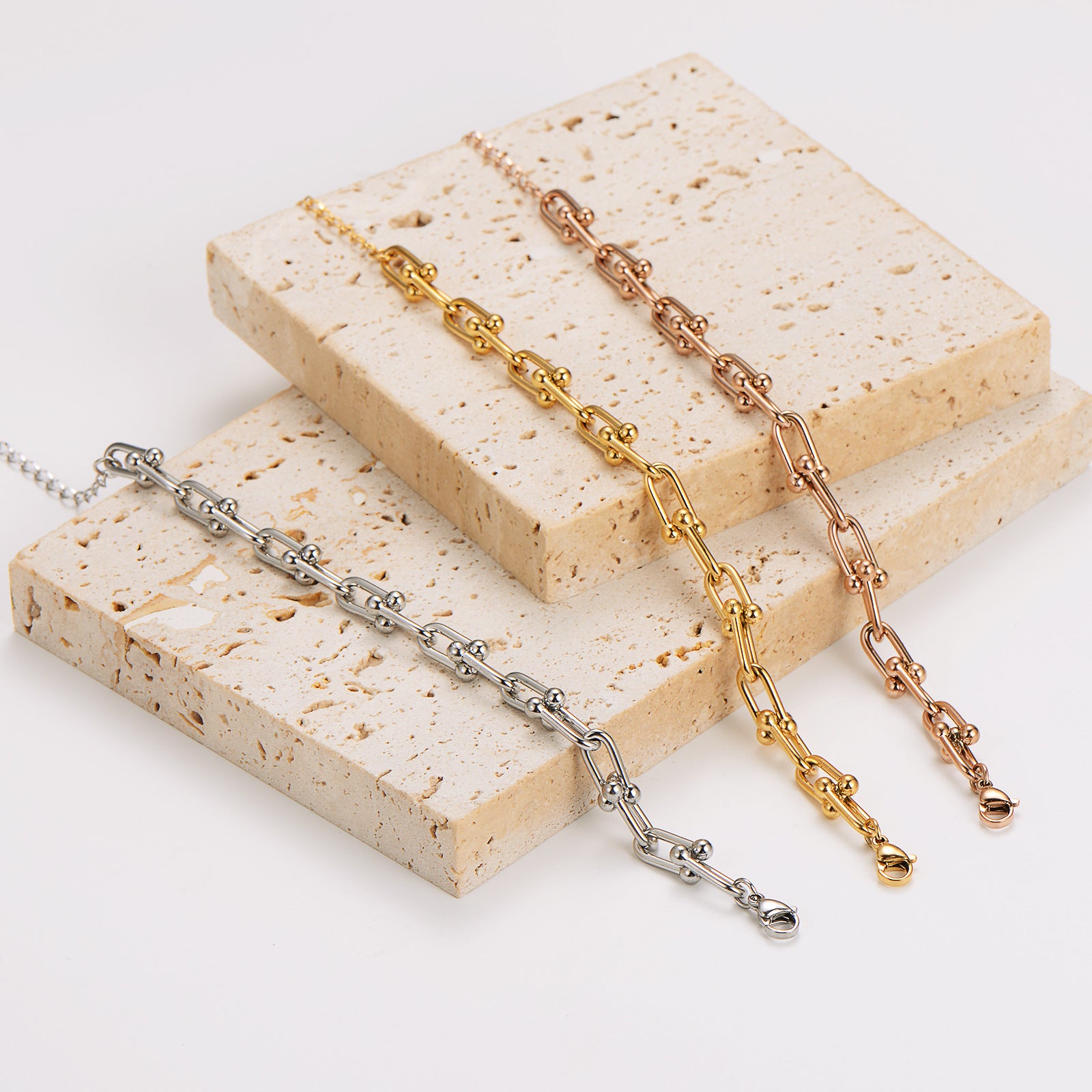 Fashion Women Chain Geometric Stainless Steel Electroplating Bracelets