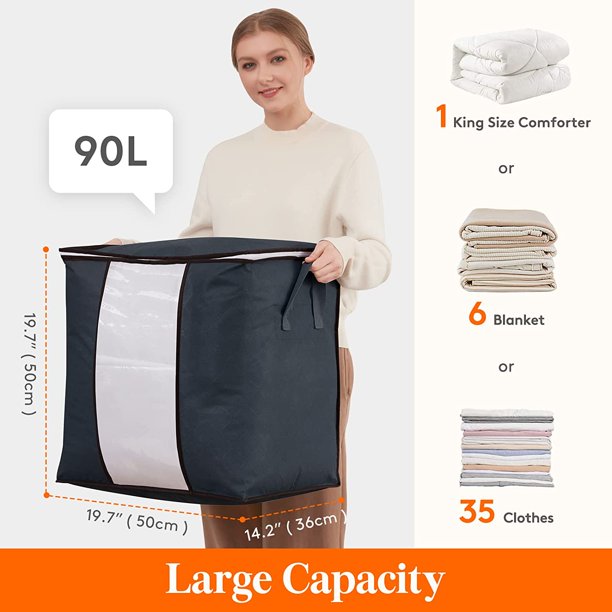 Large Storage Bags Organizer for Clothes. Blankets 5 Packs