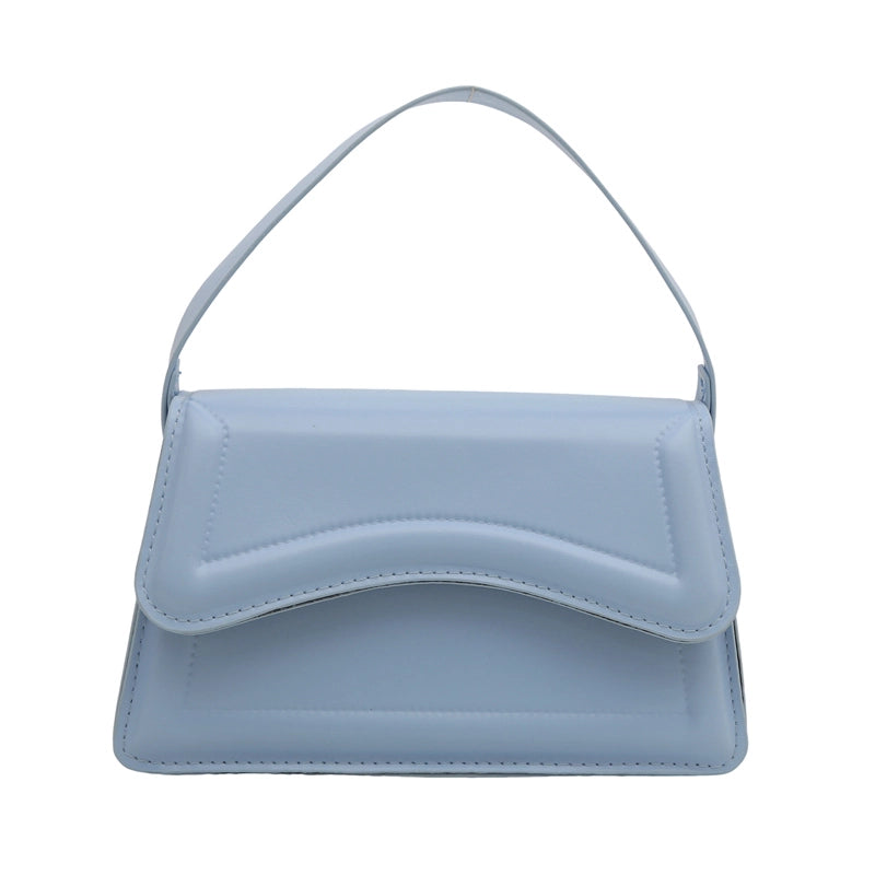 Women's Medium Pu Leather Solid Color Streetwear Square Flip Cover Handbag