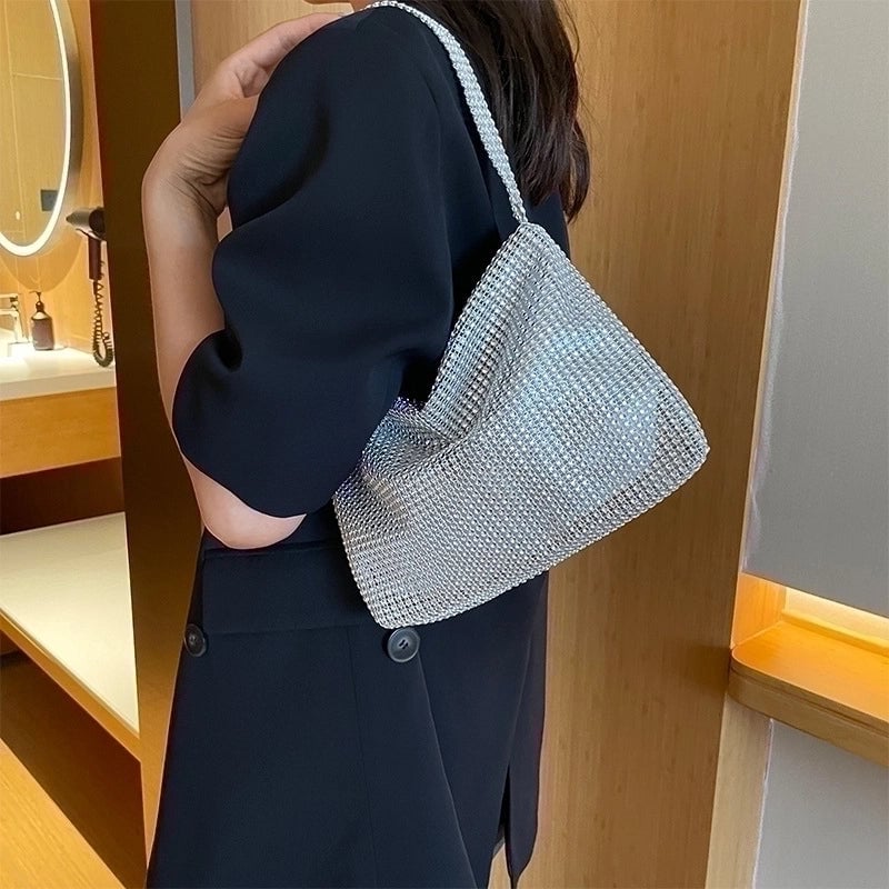 Women's Pvc Solid Color Elegant Vintage Style Square Magnetic Buckle Shoulder Bag Underarm Bag