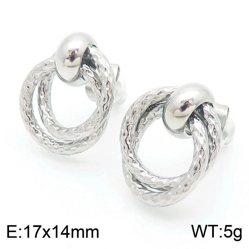 1 Pair Minimalist Circle 304 Stainless Steel 18K Gold Plated Ear Studs