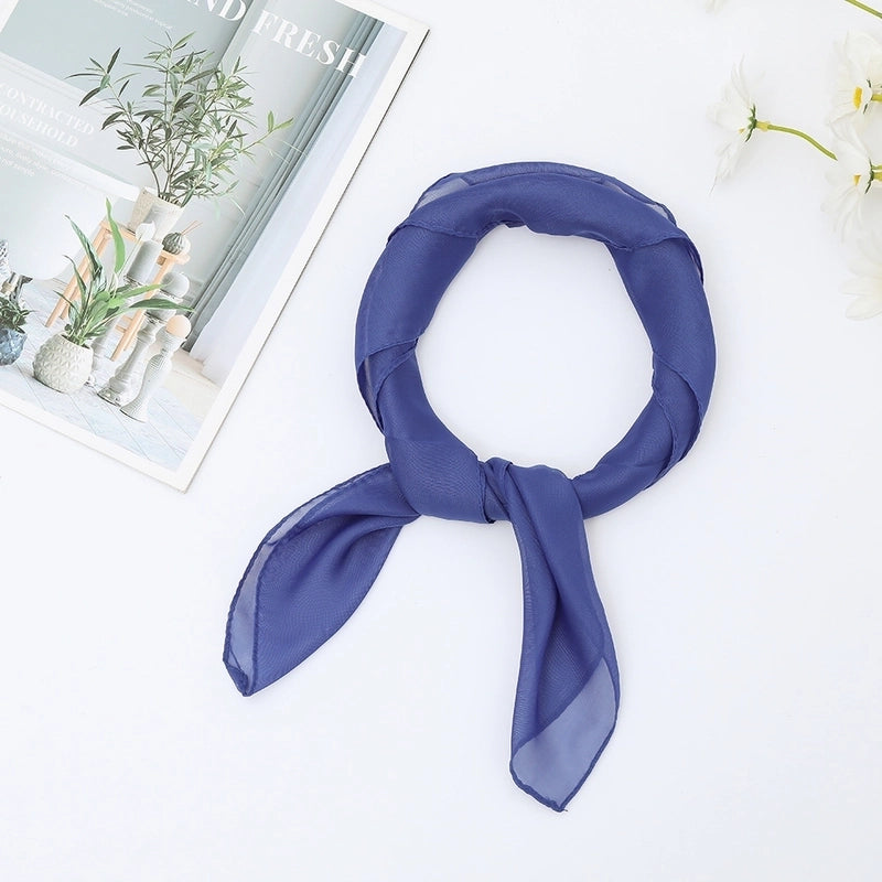 Women's Minimalist Classic Style Solid Color Chiffon Silk Scarf