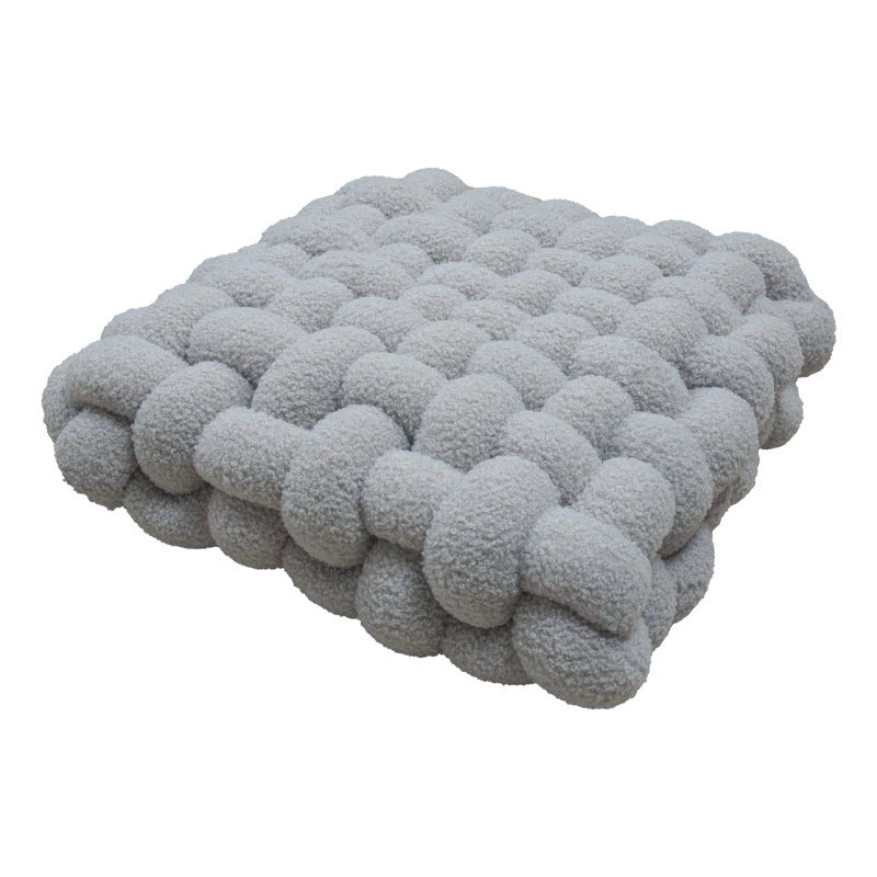 Lambswool Pillow Square Woven Chair Cushion Sofa Cushion Plush Pillow Decorative Bay Window Cushion