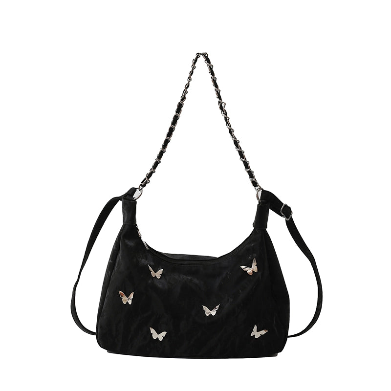 Women's Pu Leather Solid Color Streetwear Square Zipper Shoulder Bag Underarm Bag