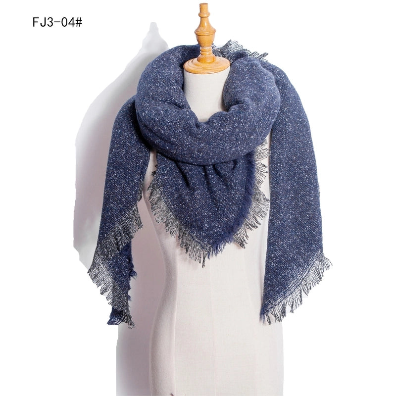 Women's Minimalist Solid Color Polyester Scarf