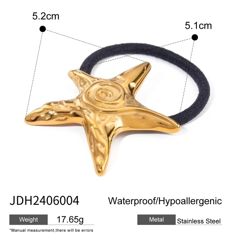 Vacation Minimalist Starfish 316 Stainless Steel  18K Gold Plated Star Rings