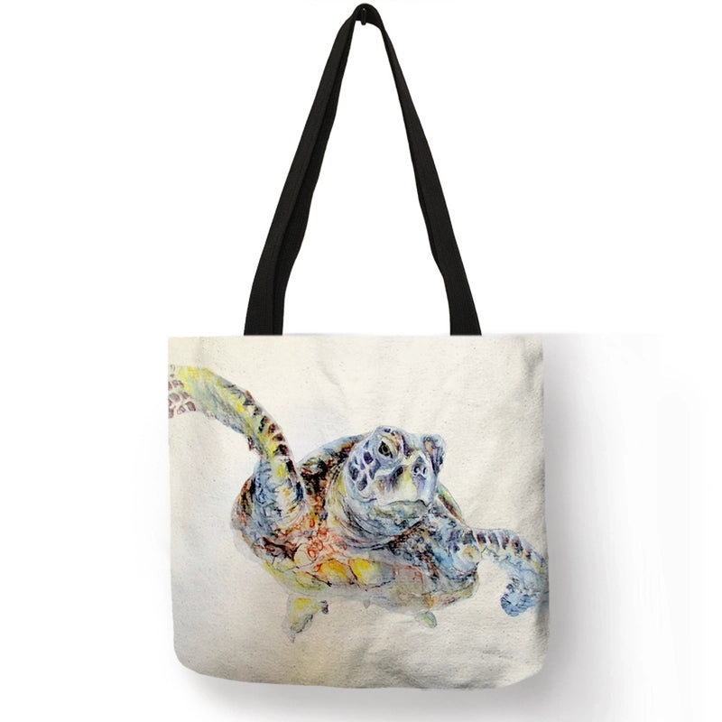 Women's Medium Polyester Animal Vacation Beach Square Open Tote Bag