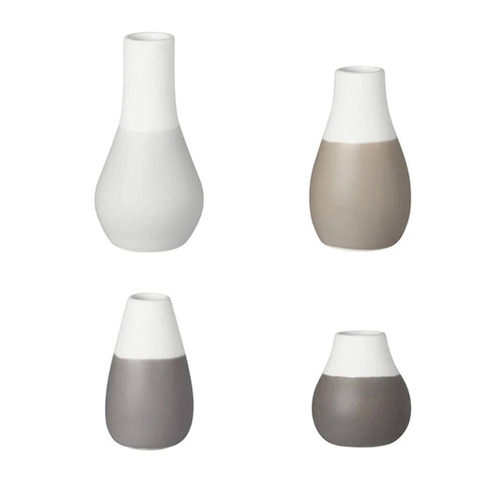 Pastel Mini Vases. Set of 4 - Grey