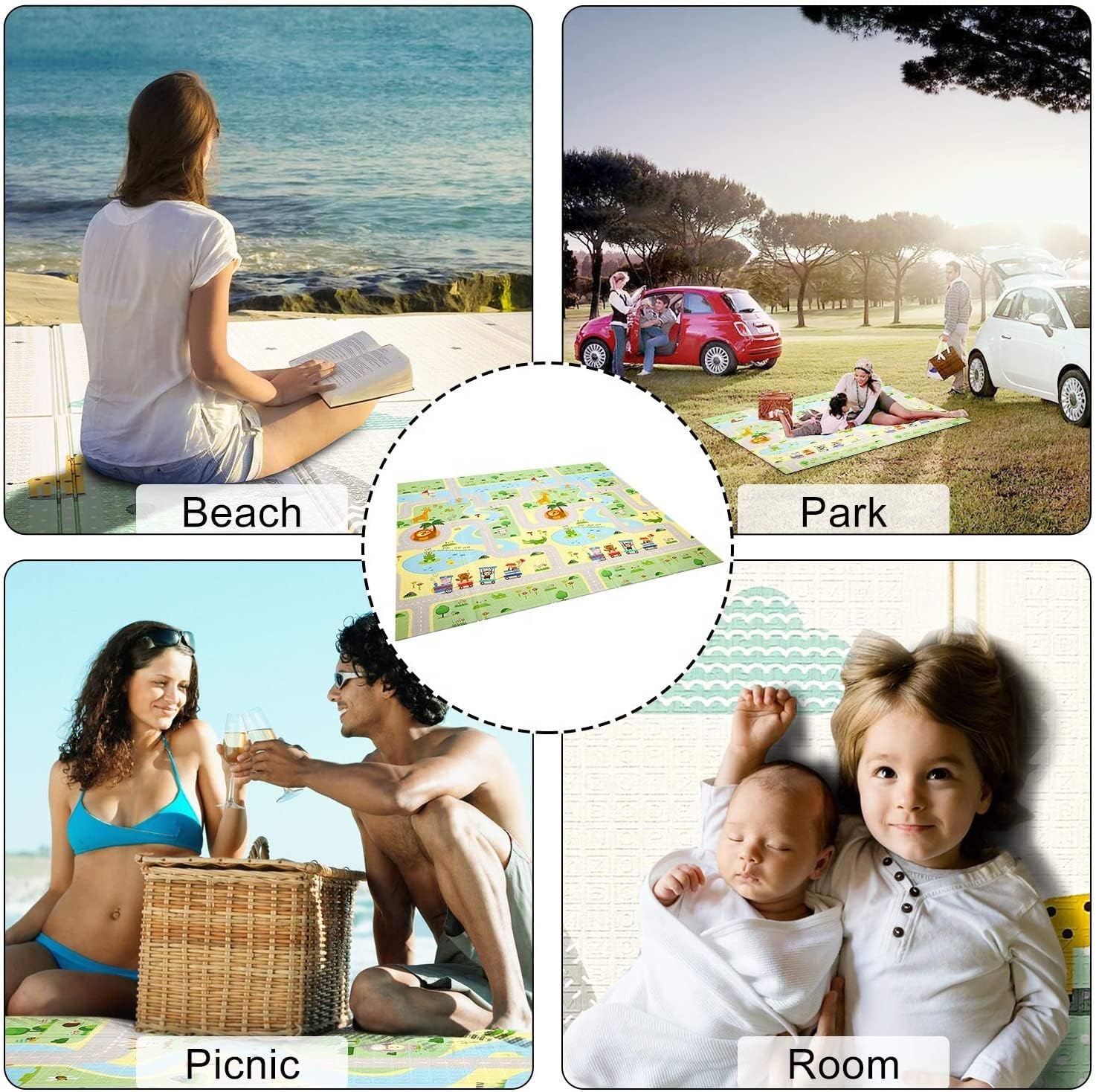 Kids Play Mat 150x180.Waterproof Baby Mat for Babies. Infants. Toddlers