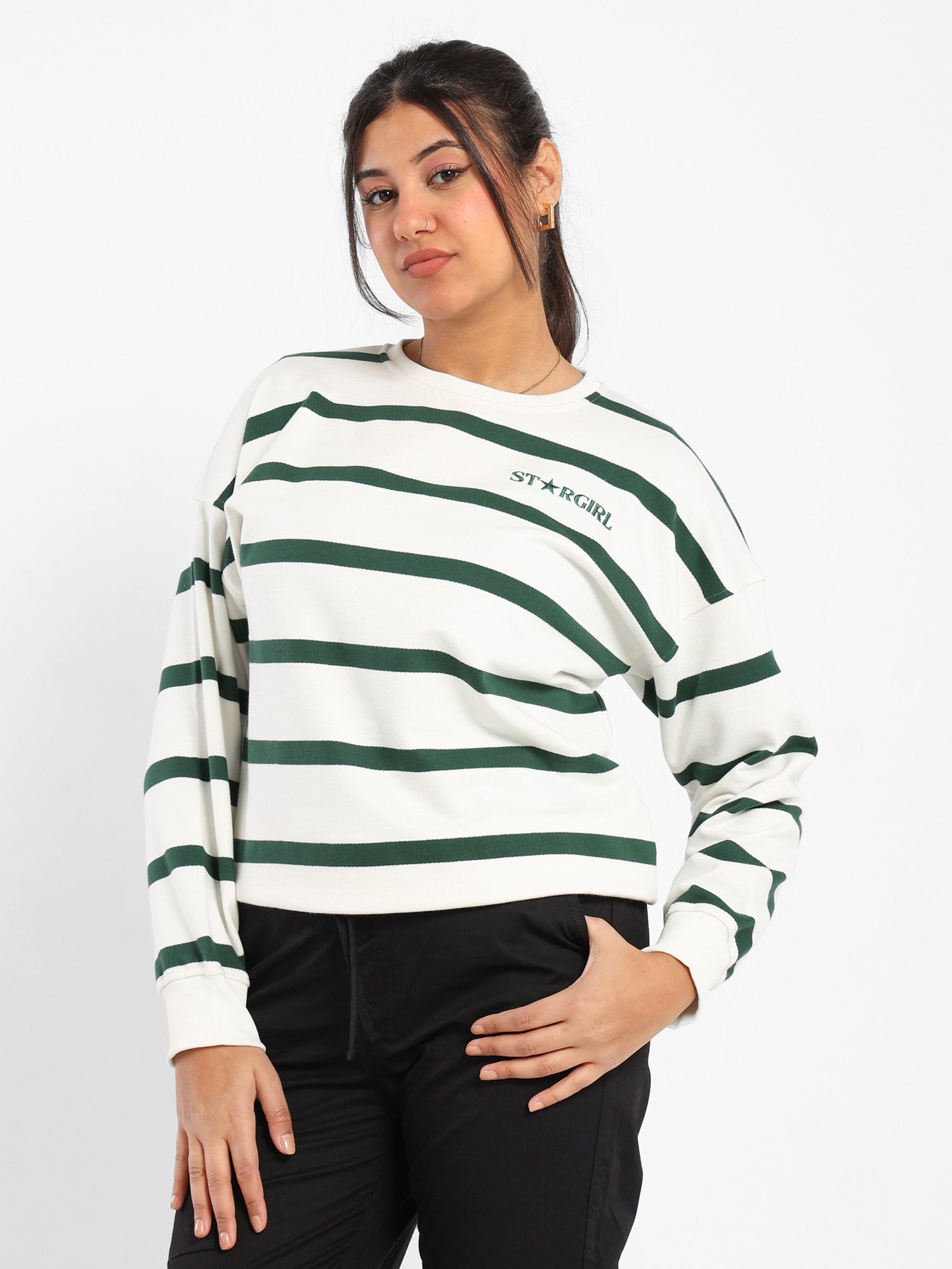 Oversized Striped Sweatshirt