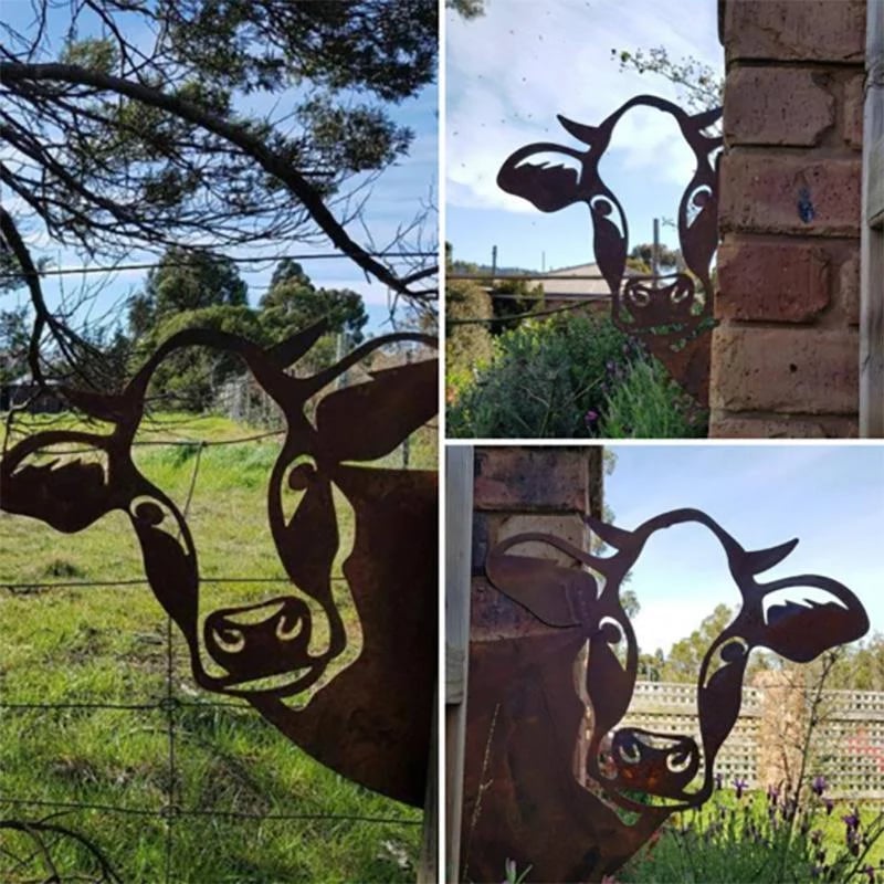 Outdoor Garden Farm Peeping Goat Metal Artwork Indoor Decoration