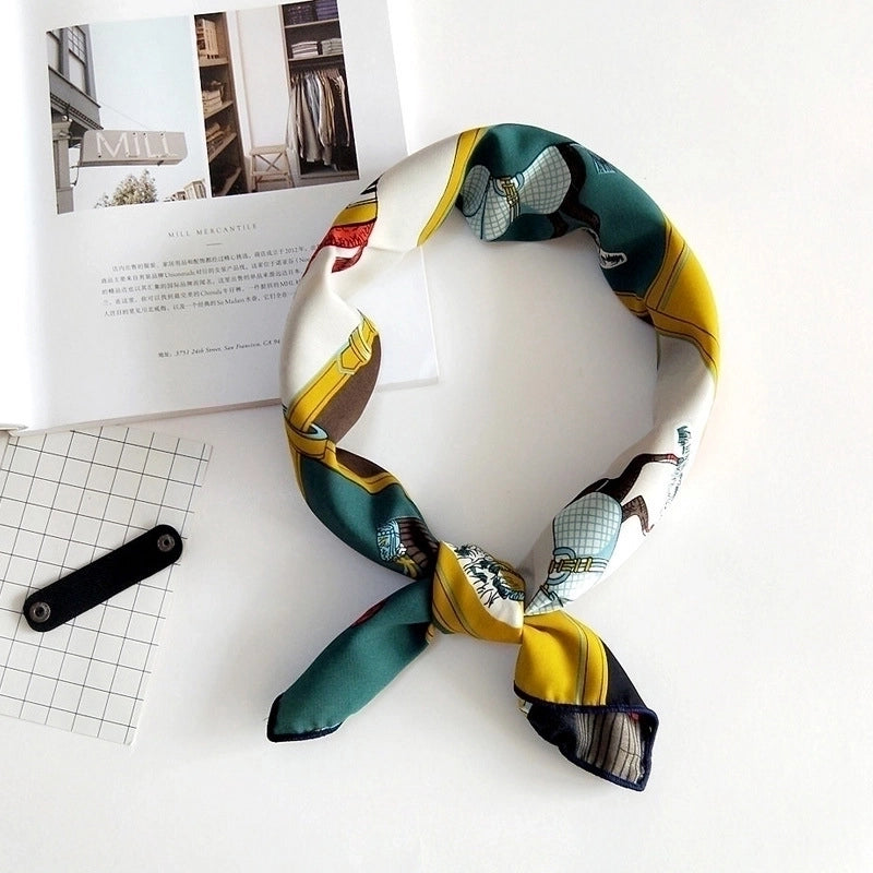 Unisex Sweet Stripe Silk Scarf