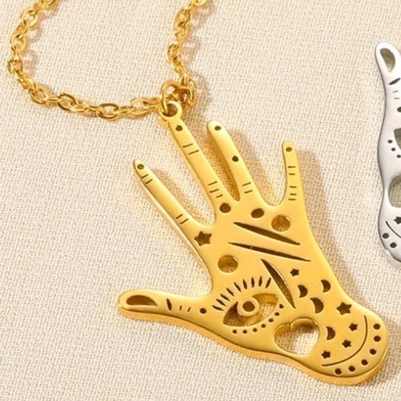 Minimalist Devil's Eye Heart Shape Butterfly Stainless Steel Plating Hollow Out Pendant Necklace