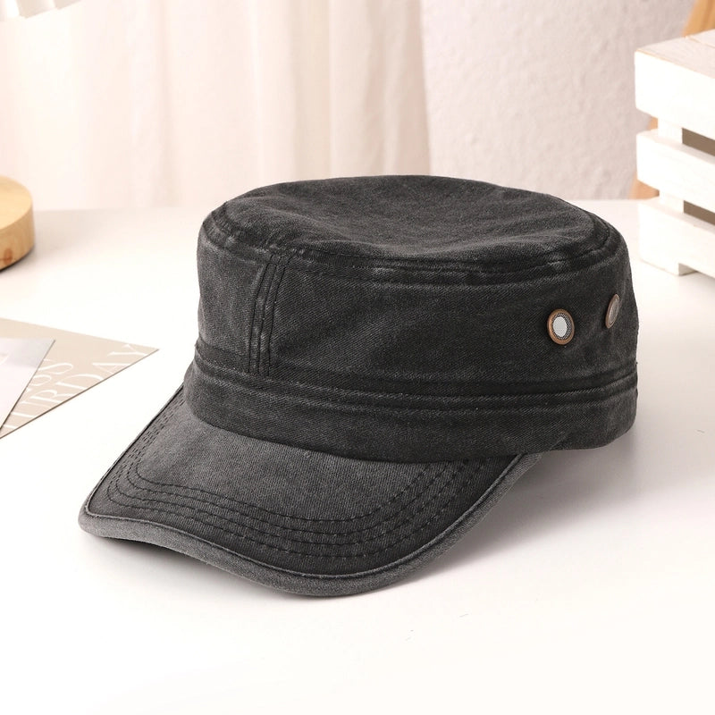 Unisex Minimalist Streetwear Solid Color Wide Eaves Curved Eaves Military Hat
