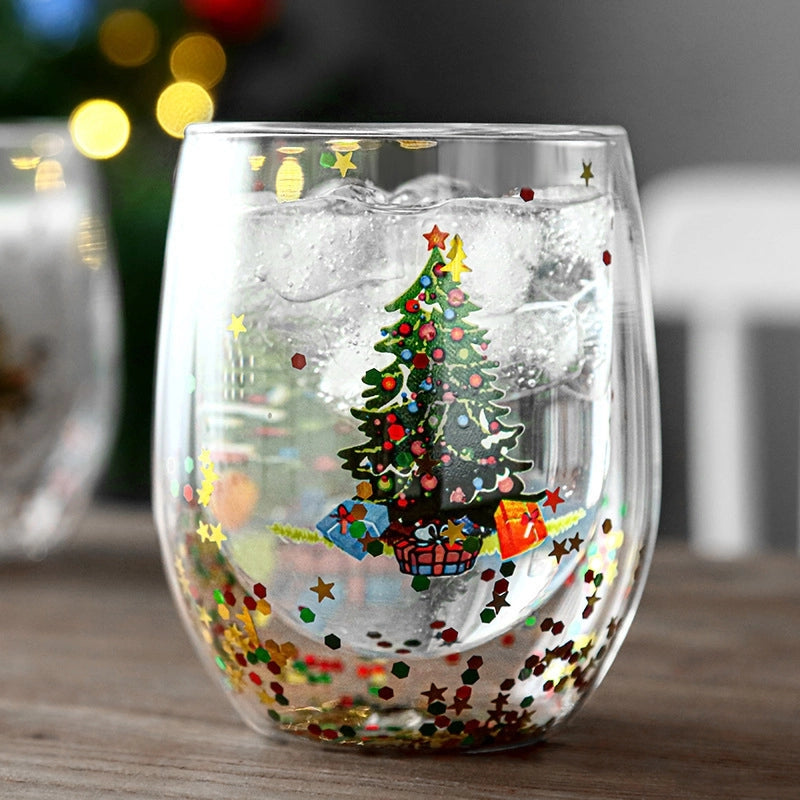 Christmas Casual Vacation Cartoon Borosilicate Glass Water Bottles 1 Piece