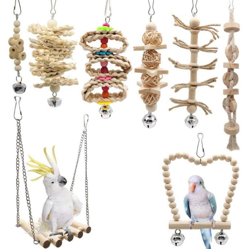 8 Pieces Birds Cage Toy Set