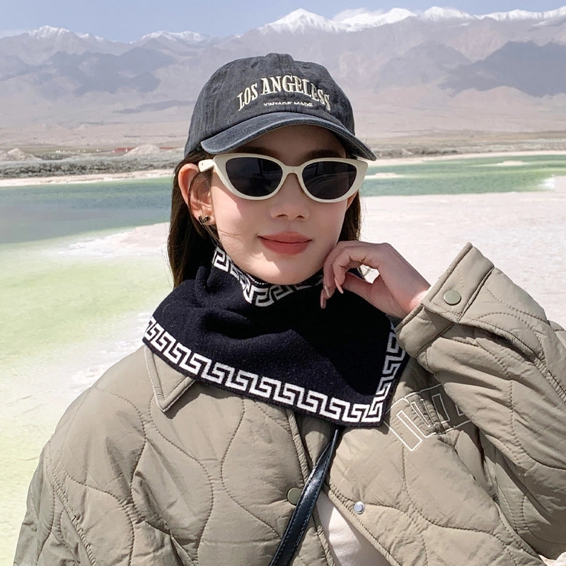 Women's Classic Style Geometric Solid Color Artificial Wool Acrylic Scarf