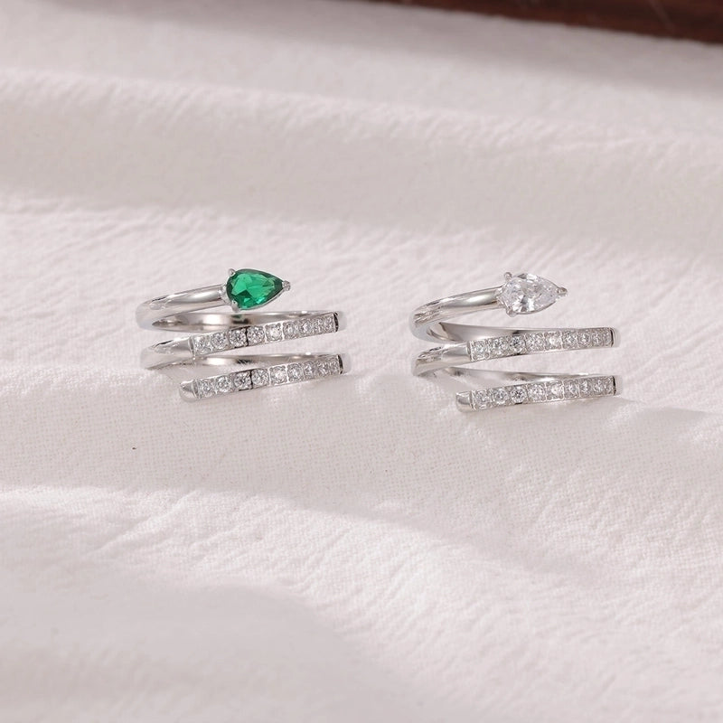 Exaggerated Luxurious Commute Snake 304 Stainless Steel Zircon White Gold Plated Gold Plated Inlay Rings