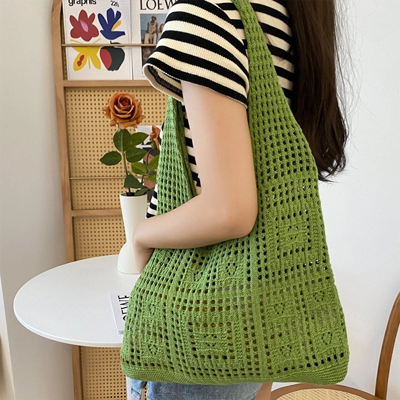 Women's Vintage Style Solid Color Polyester Shopping Bags