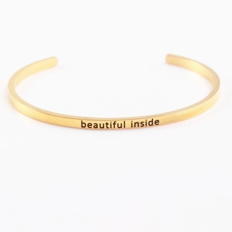 2 Pieces Casual Minimalist Letter 304 Stainless Steel Stainless Steel Bracelets In Bulk