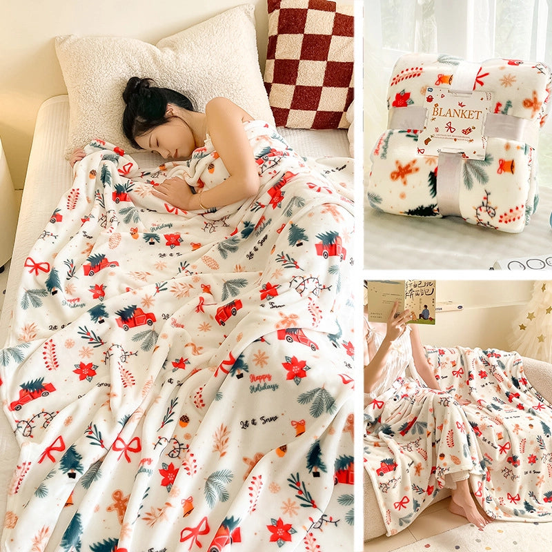 Casual Elegant Cartoon Christmas Tree Snowflake Polyester Blanket Couch & Sofa Decor