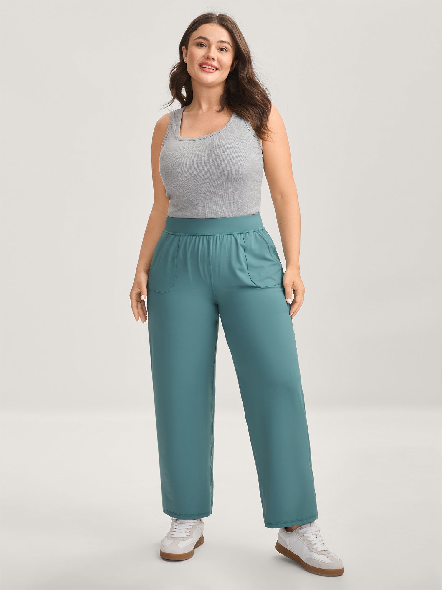 Stretchy Pull-On Straight-Leg Pants