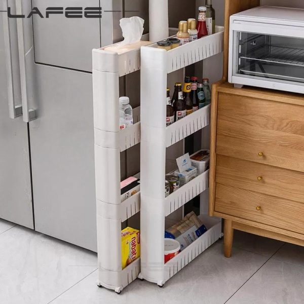 Mobile Shelving Unit Organizer Slide-Out Slim Storage Cart