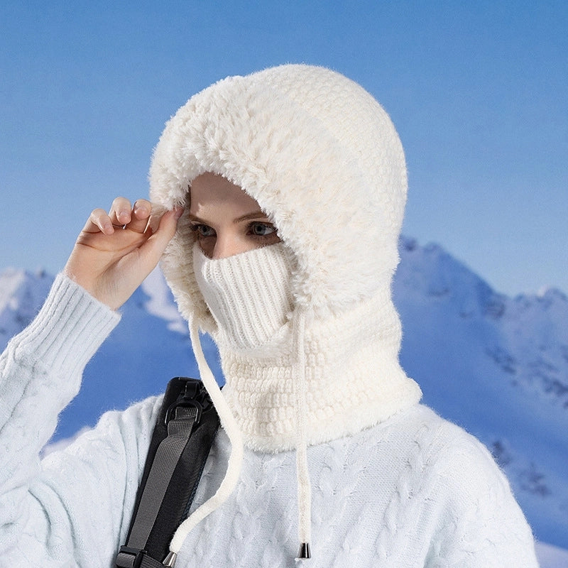 Women's Basic Minimalist Solid Color Ear Warap Wool Cap