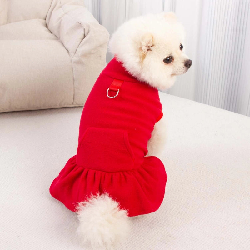 Plush Dog Clothes Autumn/winter Princess Dress Pet Apparel Teddy Small Dog Manufacturer