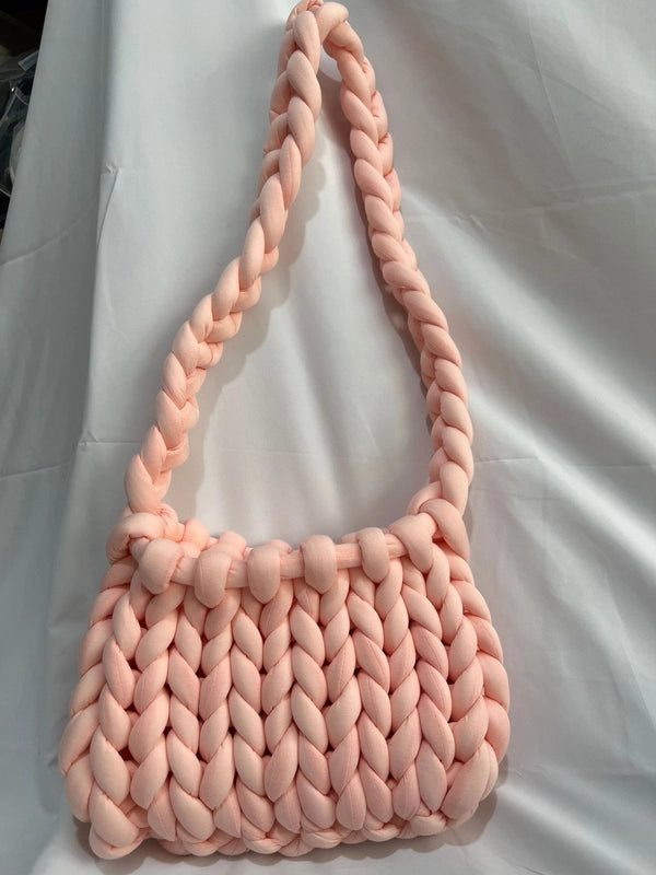 New Thick Ice Island Thread Woven Bag Diy Hand-woven Bag Filling Core Yarn Shoulder Bag