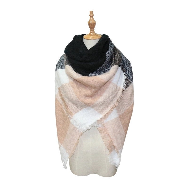 Autumn And Winter Plaid Square Extensive Warm Cashmere Scarf Women's Scarf