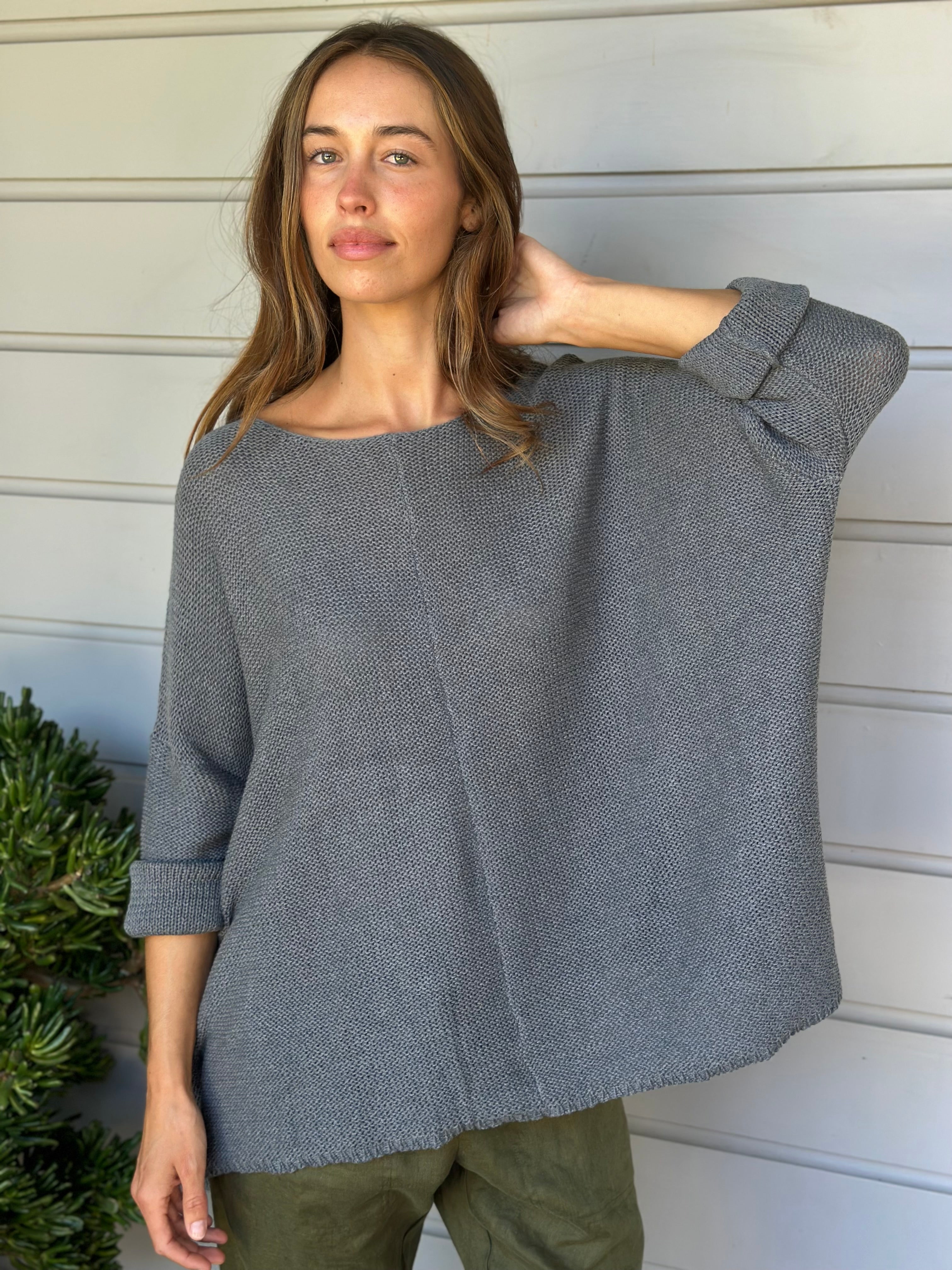 slate grey cotton knit