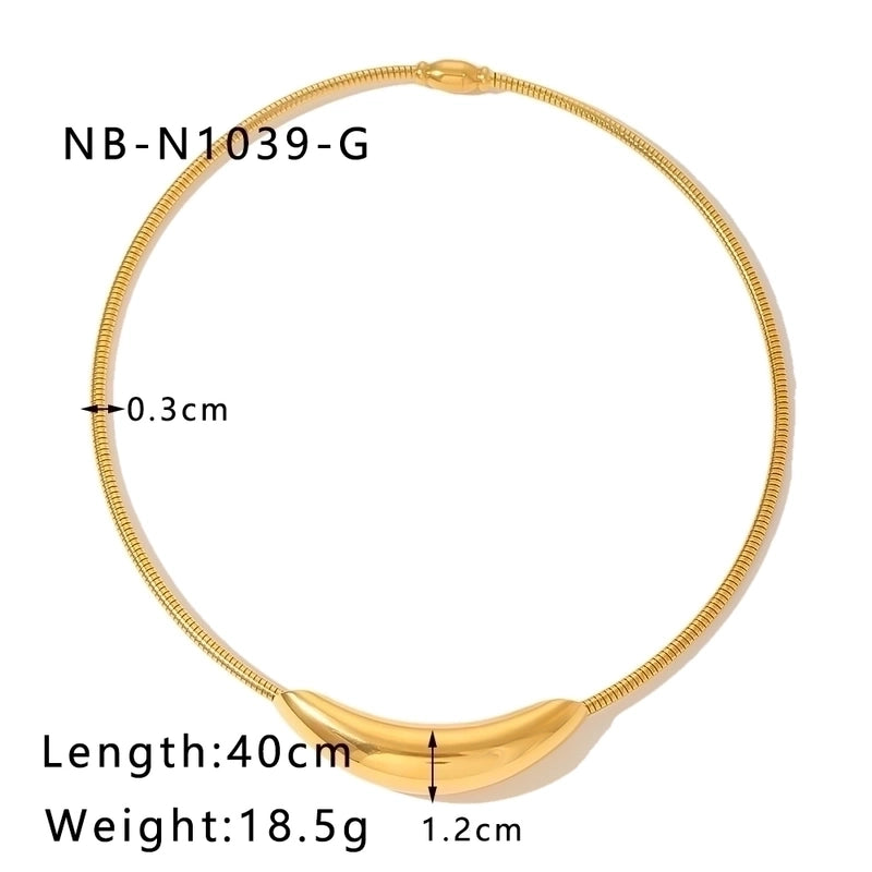 Stainless Steel 18K Gold Plated Hip-Hop Modern Style Classic Style Plating Round Heart Shape Ball Necklace
